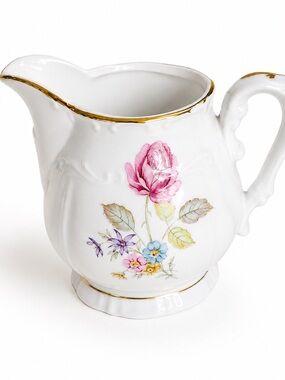 Vintage Vienna Woods Fine China Creamer Pink Rose Gold Trim 99/1